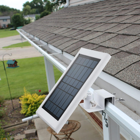 Gutter Mount for Ring Solar Panel, Adjustable Weatherproof Aluminum Alloy Mount Bracket, Perfect Angle to Get Adequate Sunlight (White)...