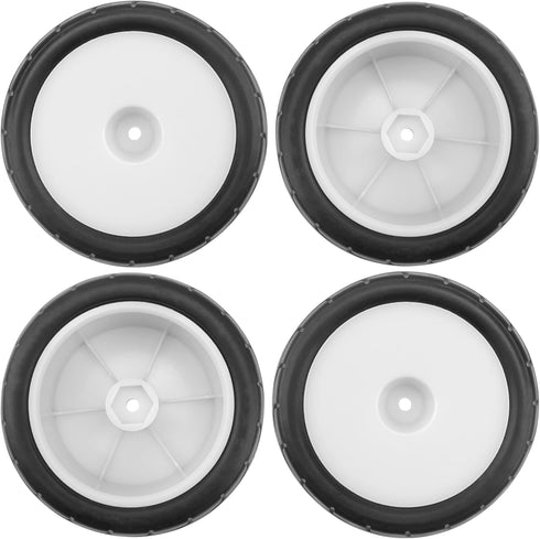 4Pack ShareGoo RC 85mm/3.34" Rubber Tires Front Rear Tyres 12mm Hex Wheel Compatible with Redcat HPI HSP Kyosho 1/10 RC Off-Road Car Buggy (White)...