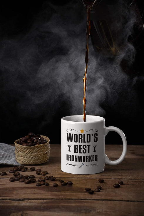 Ironworker Gifts. World's Best Iron Worker 11 Ounce Coffee Mug. Cup Gift Idea for Co-Worker....