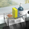 Kitchen Sink Caddy Organizer Sponge Holder for Kitchen Sink with Stainless Steel Auto Drain Tray, Self Drain Dish Soap Sponge Caddy Rack for Kitch...