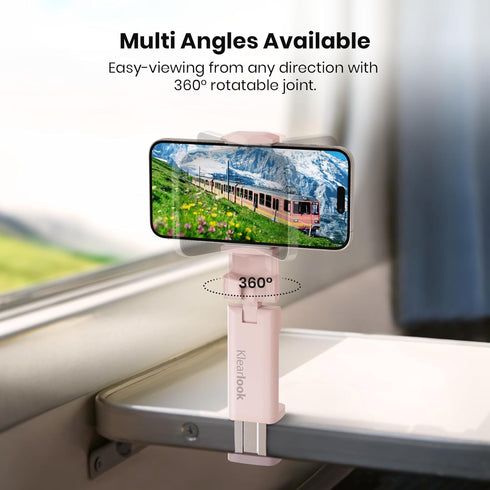 Airplane Travel Essentials Phone Holder, Klearlook Universal Flight Essentials Phone Mount with Multi-Directional 360° Rotation, Travel Must Haves...