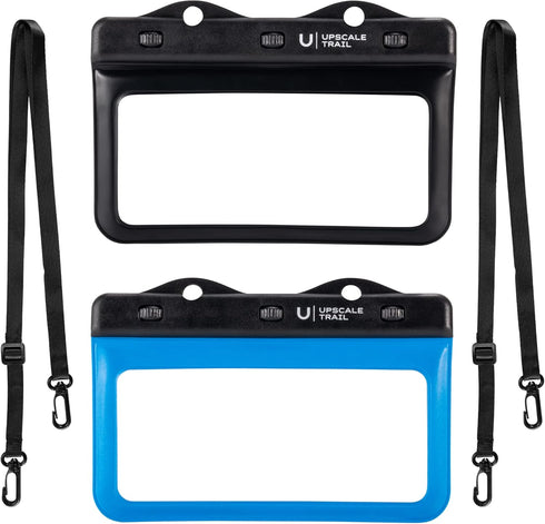 Horizontal Waterproof Phone Pouch – Blue/Black Underwater Phone Safety Case Compatible with iPhone Androids for Scuba Diving Underwater Photograph...