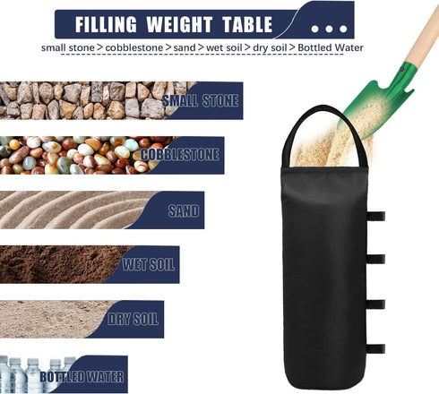 112 LBS Canopy Weights Sand Bags Stabilize Your Pop Up Gazebo with Ez Tent Outdoor Instant Canopies Sand Bags - Heavy Duty Weights for Windy Condi...