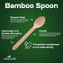 100 Count All Natural Eco-Friendly Bamboo Heavyweight Spoons 6" - Durable, Heat Resistant and Comfortable to Hold - The Perfect Alternative to Pla...
