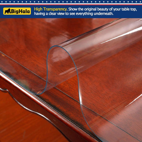 Clear Plastic Desk Mat Office Table Top Protector PVC Tablecloth Cover Waterproof Cloths Wipeable Furniture Topper Pad for Dining Computer Desktop...