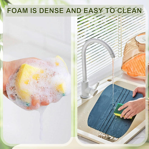 Dishwashing Sponges Bulk, Kitchen Cleaning Scouring Pad Non Scratch Dish Sponges, Washing Dishes Wipes Scrubbers Short Term Rental Supplies for Tr...