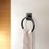 Monarch Abode 19131 Round Towel Ring Holder - Hand Hammered Wall Mount Bathroom & Kitchen Storage - Metal Towel Hanger - 7 Inch Matte Black - Rust...