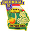 Georgia State Shaped Map Embroidered Patch, with Iron-On Adhesive...