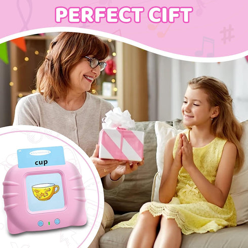 Talking Flash Cards Educational Toys, Autism Sensory Toys Learning Toys for Toddlers - Montessori Toys Flash Cards for Age 2 3 4 5 6(Pink)...