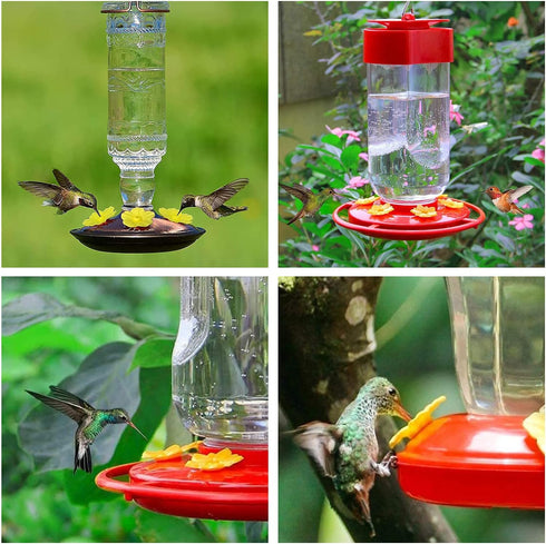 Andiker 20Pcs Hummingbird Feeder Replacement Flowers with Cleaning Brush, Yellow Feeder Parts Replacement for Hanging Feeders...