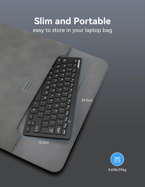 TECKNET 2.4G Wireless Keyboard, Small Wireless Keyboard with Media Hotkeys, Ultra Slim Compact Wireless Keyboard, 12-Month Battery Life, Compatibl...