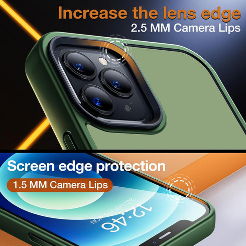 for iPhone 12 Pro Max Phone Case, Shockproof iPhone 12 Pro Max Case, Military Grade Drop Protection, Protective Hard Back Slim Translucent Case fo...