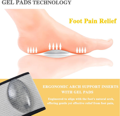 Arch Support Compression Bands-arch support socks with Gel Pads for Plantar Fasciitis Relief?Orthotic Support bands for Flat Feet, Arch Pain,Edema...