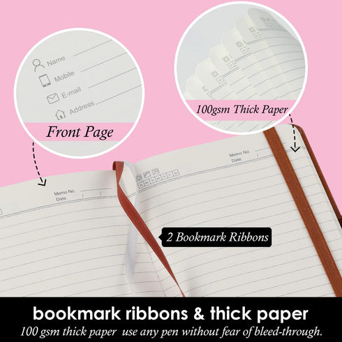 3 Pack Pocket Notebook Journals, Small Notepad Notebooks for Note Taking, A6 Mini Note pads with Pen Holder, 408 Lined Pages, 3.7" x 5.7", Black, ...