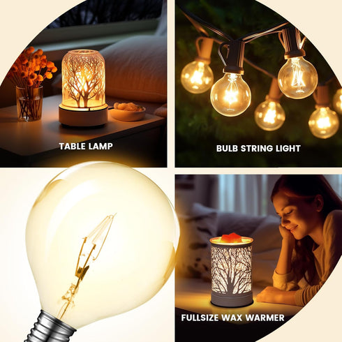 Scentsy Light Bulbs for Warmer, 25 Watt Wax Warmer Bulbs with Dimmable, Fast Melting Wax, E12 Base G50/G16.5 Globe Bulbs for Full Size Wax Warmer ...