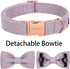 ARING PET Girl Dog Collar-Cotton Lavender Dog Collar with Bow, Adjustable Bowtie Dog Collars Pet Collars Gifts with Metal Buckle...