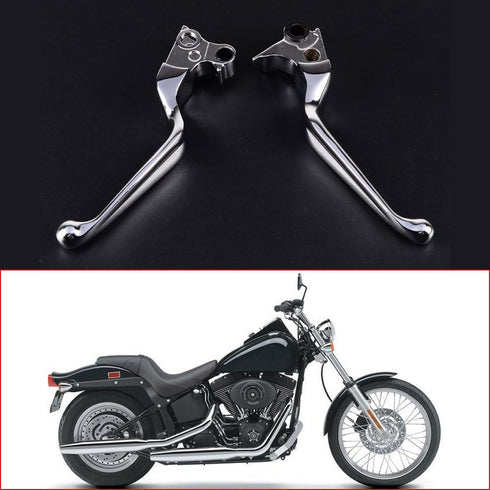 2X Chrome Brake Clutch Hand Levers Fit Harley Davidson Dyna XL Sportster 883 1200 Softail Fat Boy Road King...
