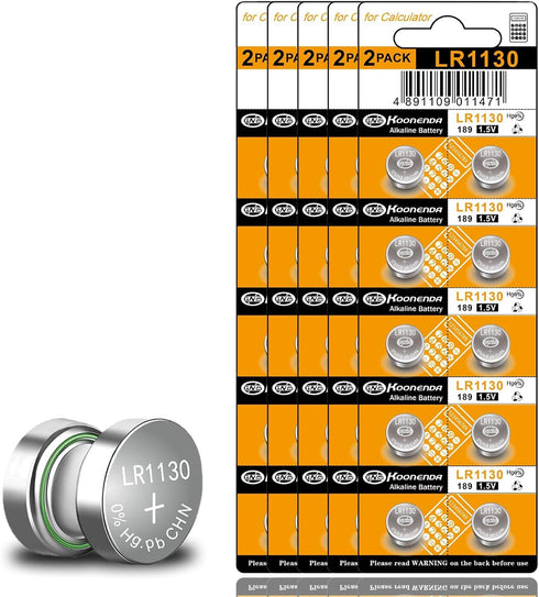 50 Pack LR1130 AG10 Battery 189 389 LR54 V10GA SG10 1.55V Alkaline Button Coin Cell Batteries Long-Lasting AG10 Watch Battery...