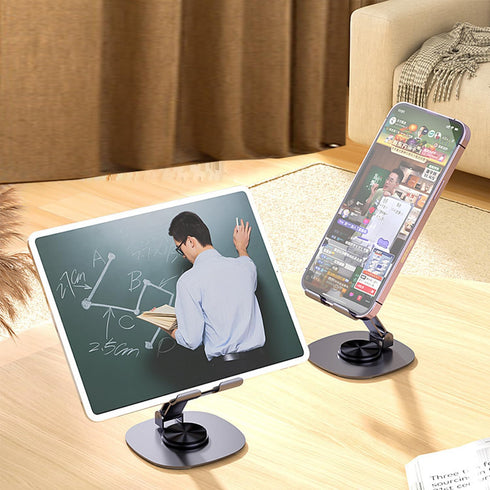Metal Cellphone Stand 2 Pack MiniPad Phone Holder 360° Rotation Phone Stand Foldable Scalable Office Desk Adjustable Portable for Travel...
