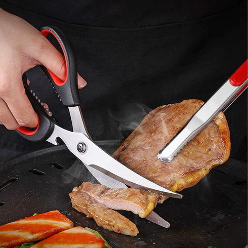 Kitchen Scissor Heavy Duty Poultry Shear All Purpose BBQ Meat Steak Food Cooking Cutting Stainless Steel Ultra Sharp with Toothing Blade...