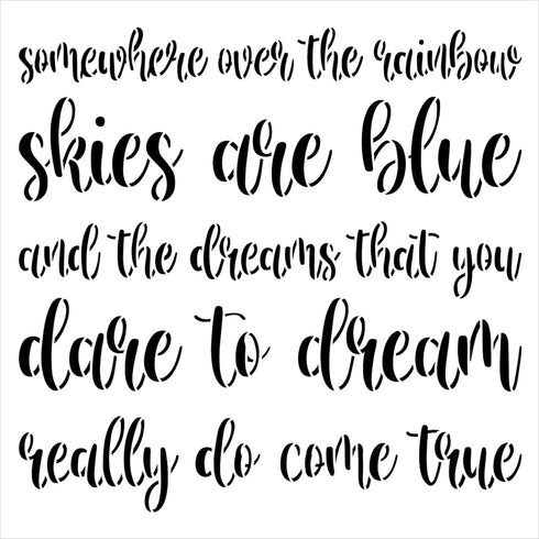 Somewhere Over The Rainbow Stencil by StudioR12 | Craft DIY Kids Room, Nursery Decor | Paint Wood Sign & Word Art Wall Decor | Select Size (12 x 1...