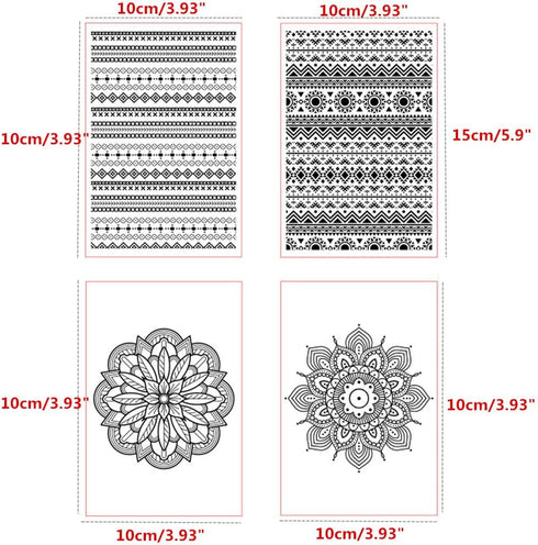 Arbuya Polymer Clay Texture Sheets for Boho Style Earring Jewerly Making, Flowers Geometric Clay Texture Stamps Mat for Polymer Clay Projects Poly...