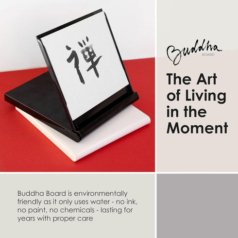 Mini Buddha Board Art Set: Water Drawing Writing Board w/ Mini Water Brush for Mindfulness & Meditation – Zen Based Drawing Board - Painting & Art...