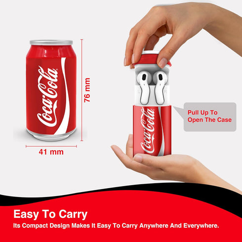 Gabba Goods Coca-Cola Can Shape Charging Case Wireless Bluetooth Earbuds with Voice Assistant Compatible, Built-In Mic, 9H Playtime, HD Stereo Sou...