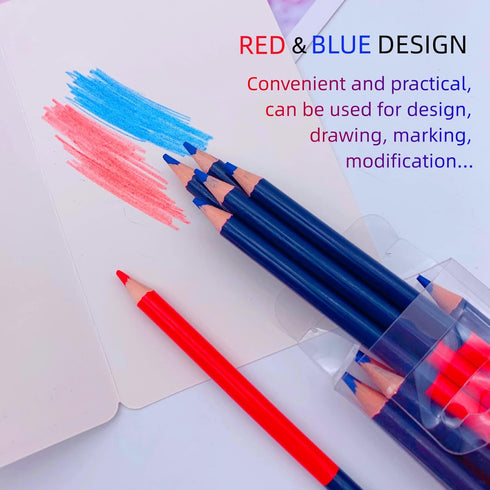 60 Pieces Red and Blue Pencils Erasable Checking Pencils Pre-Sharpened #2 HB for Checking Marking Map Tests Grading...