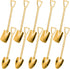 10PCS Gold Shovel Shape Spoons, Stainless Steel Tea Spoon Coffee Spoon Dessert Spoon, Mini Cute Mixing Spoon Sugar Spoon Cake Spoon Ice Cream Spoo...