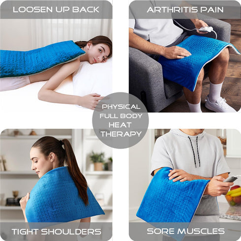Boncare® Rapid Heat up Extra Large Heating Pad for Back Pain Relief and Period Cramps with Auto Shut Off 90 Mins & 4 Temperature Settings Super So...