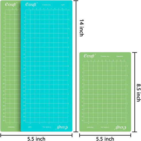 Ecraft Cutting Mat for Cricut Joy - 6 Packs Cutting Mats 4.5X6.5Inch & 4.5X12Inch (Standard & Light) Variety Adhesive Sticky Quilting Joy Mats Rep...