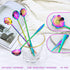 Flower Spoon Set of 4 PCS, LEEFONE 7" Flower Pattern Long Handle Spoon Stainless Steel Reusable Tea Scoops Stirring Spoon Ice Cream Spoon Coffee S...