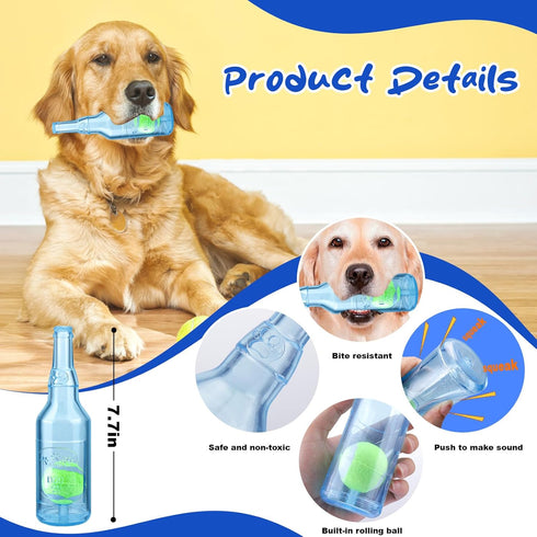 AIERSA Water Bottle Dog Toy,Squeaky Dog Toys for Aggressive Chewers,Indestructible Dog Chew Toys for Small Medium Large Dogs,Dog Toy Water Bottle ...