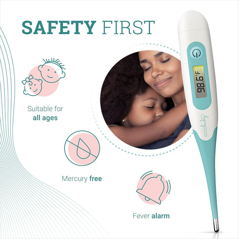OCCObaby Clinical Digital Baby Thermometer - LCD, Flexible Tip, 10 Second Quick Accurate Fever Read Rectal Oral & Underarm Use Waterproof Thermome...
