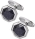 Octagon Goldstone Cufflinks for Men with Gift Box Silver Gold Plated Sparkling Polyhedral Crystal Men Cufflinks for Wedding Shirt Party Birthday A...
