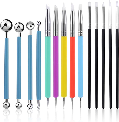 Dotting Tools, Silicone Clay Sculpting Tool, Clay Tools, Polymer Clay Tools, Clay Sculpting Tools with 15 PCS Modeling Dotting Tool, Embossing Too...