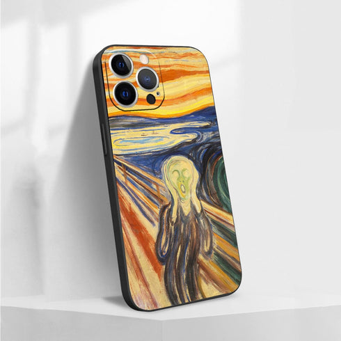 Case for iPhone 14 Pro, The Scream by Edvard Munch Abstract Art Phone Case for Men Women, Soft TPU Full Body Protection Shockproof Protection Phon...