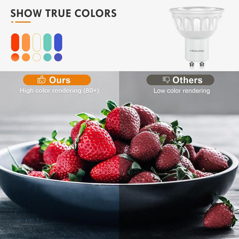 GU10 LED Light Bulbs, 3000K Warm White MR16 Dimmable GU10 Bulb Replacement for Recessed Track Lighting, 5W 500LM LED Bulbs 40° Spotlight for Kitch...