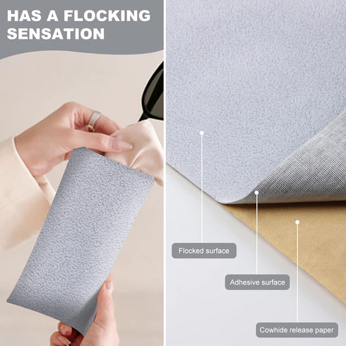 Premium Self Adhesive Iced Velvet Flock 14" x 117" Soft and Luxurious Velvet Flocking for Jewelry Drawer DIY Crafts Home Decor Accessories and Gif...