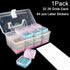 Craft Organizer Upgraded 32 Piece Small Bead Organizer and Storage Plastic Box, Mini Clear Bead Organizer, Clear and Stackable with Label Stickers...