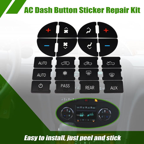 SecosAutoparts AC Panel Decals & Radio Button Repair Decal Set AC Controls AC Dash Button Sticker Repair Kit Compatible with GMC Compatible with C...