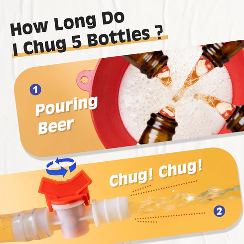 Beer Bong,Beer Funnel with Valve, Single Header, Bonus Bottle Opener, 1 Pack...