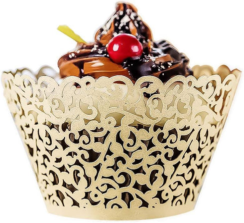 YOZATIA 60PCS Ivory Cupcake Wrappers, Lace Cupcake Liners Laser cut Cupcake Papers for Wedding/Birthday Party Decoration (ivory)...