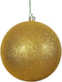 Vickerman 6" Antique Gold Glitter Ball Ornament, 4 per Bag...