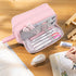 Large Capacity Pencil Case 4 Compartments, Pencil Case with Zipper Portable Handle, Aesthetic Pencil Case Stationery Organizer for Office College ...