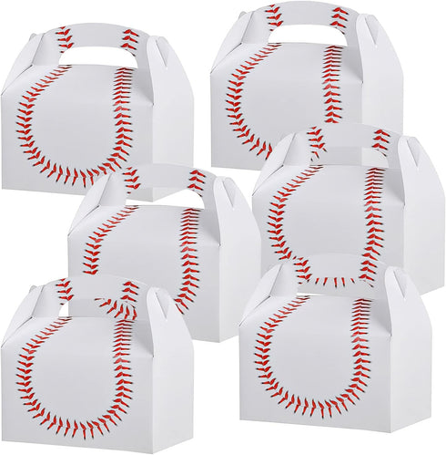 ArtCreativity Baseball Party Favors, Pack of 12 Cardboard Gift Box with Handles, Goodie Gift Bags Treat Boxes for Candy, Cookies, & Toys, Team Bas...