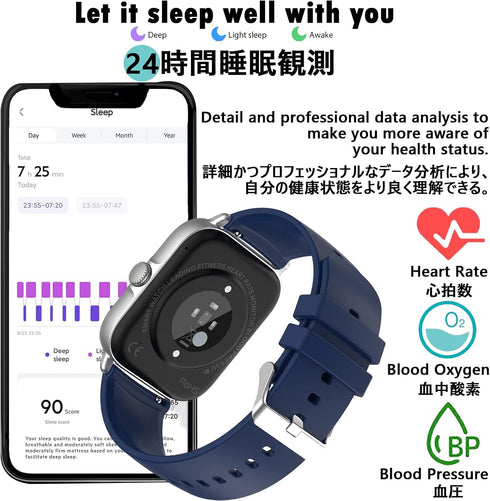 Bluetooth Smart Watch for Men Fitness Activity Tracker Compatible with iPhone Android Waterproof HD Full Touch Screen Smartwatch with Call Text Pe...