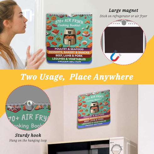270+ Foods Air Fryer Cheat Sheet Magnets Cooking Guide Booklet For Air Fryer Accessories, Cookbooks Air Fryer Cooking Guide Flip Chart, Air Fryer ...