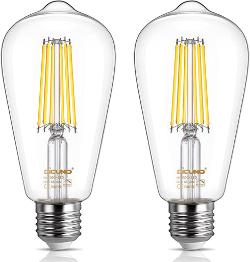DiCUNO LED Edison Bulb 60 Watt Equivalent, Daylight White 4500K, Dimmable Edison Bulbs ST64, Antique LED Filament Bulb for Kitchen Lighting, 700 L...